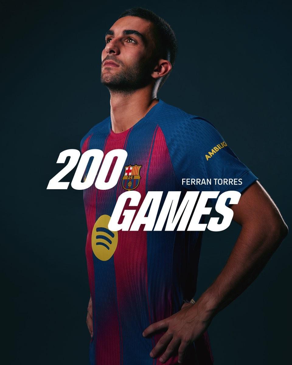 替补上阵，费兰迎来巴萨生涯第200场正式比赛